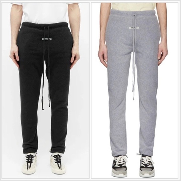 Fear of God FOG Essentials Polar Fleece Sweatpants Grey Flannel Large Ssense - Picture 1 of 7